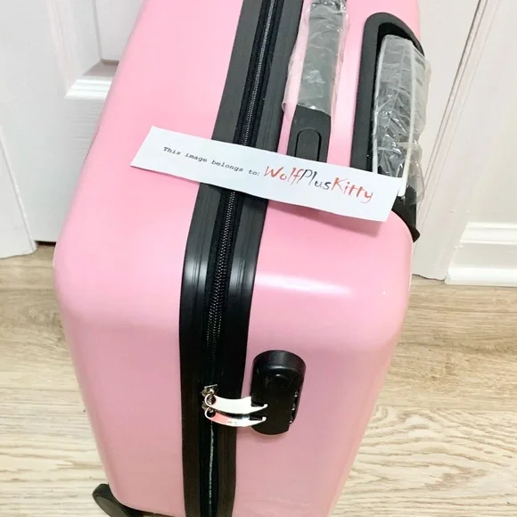 Dolls home pink punk positive Cattitude rolling travel bag NEW - Picture 3 of 10